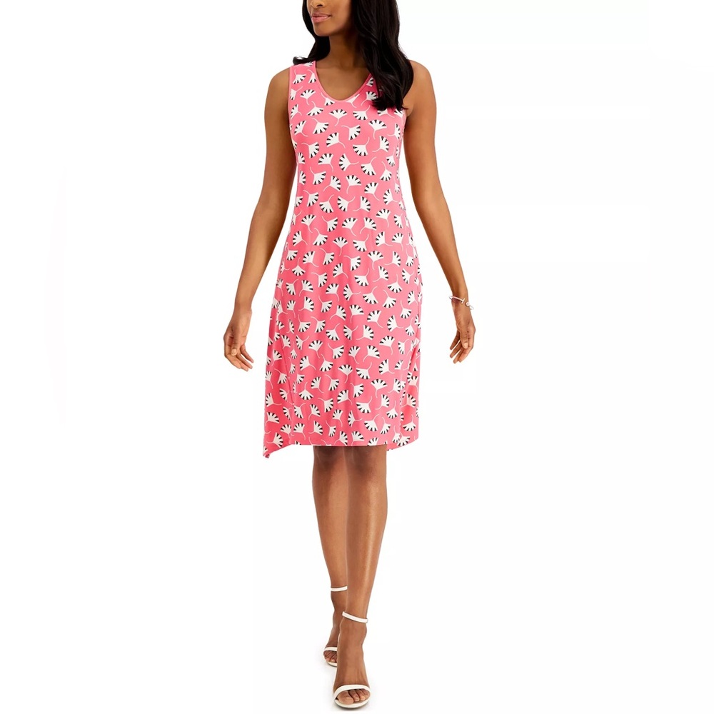 NWT ANNE KLEIN Sleeveless Tank Floral Dress With Side Pockets - S